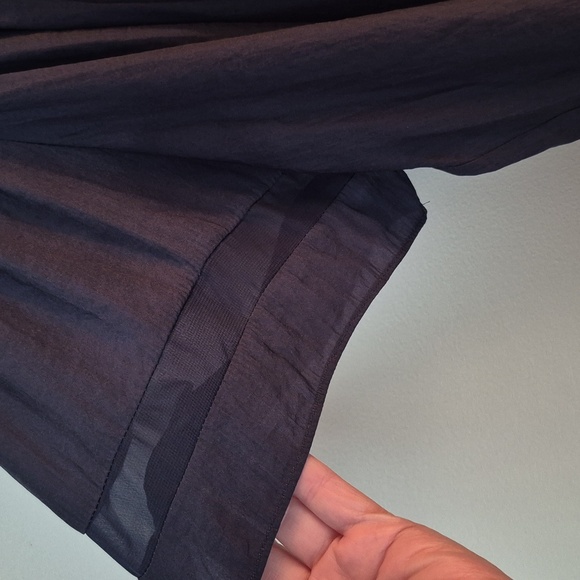 Ramy Brook Jessica Off-Shoulder Navy Blouse With Sheer Insert At Sleeve Size L - Picture 6 of 7